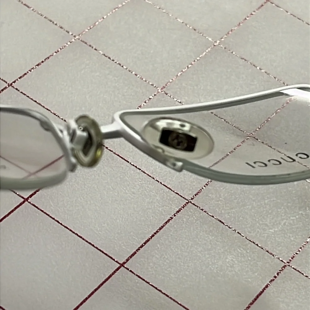 GUCCI GG 1938 MEO Grey/White 53-18-145 Semi Mount Made In Italy Eyeglass Frames
